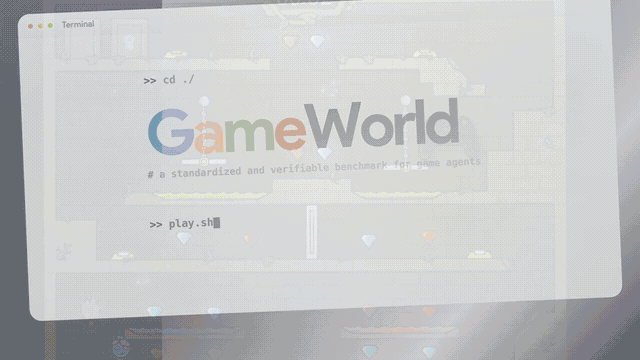 GameWorld demo showing multimodal agents interacting across browser games